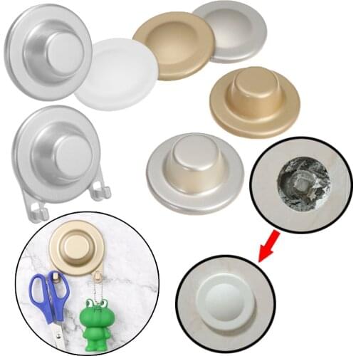 80mm Wall Hole Cover Vent Reserved Drill Hole Plugs Self Adhesive Decor Cap With Hooks Practical Hardware Protective Decorative