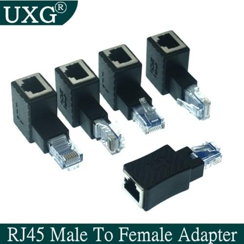 Ethernet Adapter 90 Degree 270 Degree RJ45 / 8P8C Ethernet Female to RJ45/8P8C Male Cat5e/Cat6 Up Down Left Right Angle Adapter