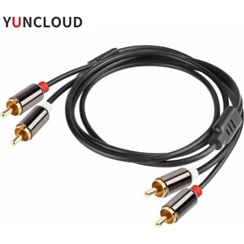 2 RCA to 2 RCA male to male audio cable Gold-Plated RCA Audio RCA Cable AUX Splitter for Amplifier CD Soundbox DVD TV 2m 3m 5m