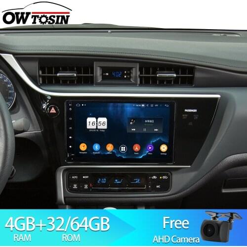 Owtosin Car Radio Multimedia Video Player Navigation GPS Android 9.0 For Toyota Corolla 2017 2018 2019 Car 4GB RAM