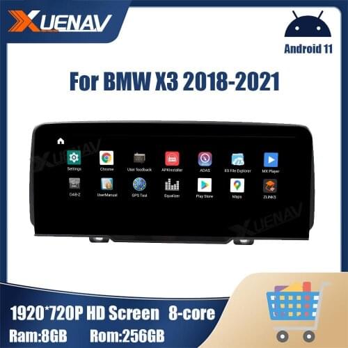 8 256GB Android 11 DVD player For BMW X3 2018 2019 2020 2021 Car video player GPS Navigation Multimedia Autoradio 2 din