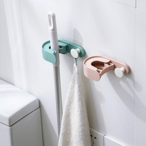 Wall-mounted mop holder mop hook Nordic design broom holder Self-adhesive hook for mop Hanging broom wall sticky bathroom hook