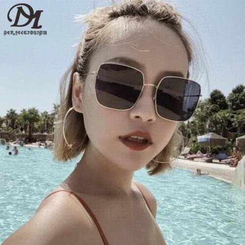 DM PERFECTIONISM Retro Big Frame Square Beach Sunglasses