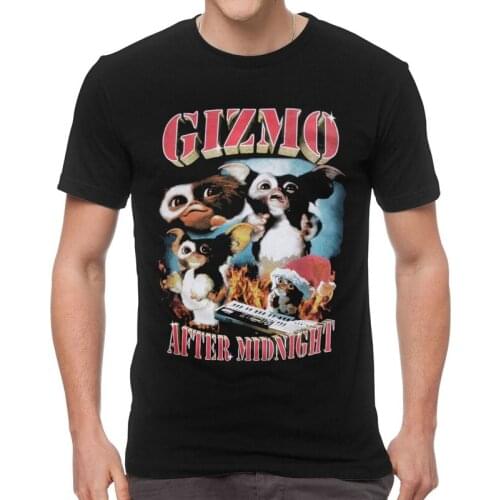 Gremlins T Shirt for Men Cotton Print T-shirts Graphic Tshirt Short Sleeve Gizmo Movie Mogwai Monster Horror Retro Sci Fi Tee