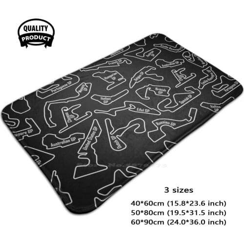Race Circuits - Pattern Soft Foot Pad Room Goods Rug Carpet Race Track Tracks Racing Cars Car Patterns Pattern Auto Sports