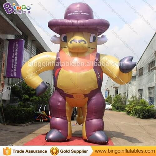 Customized 16 feet giant inflatable cowboy decorative 5m high airblown standing cowboy with blower toys