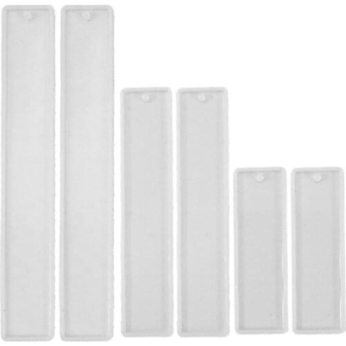 6 Pcs/Set Crystal Epoxy Resin Mold Rectangle Bookmark Silicone Mould Handmade Crafts Jewelry Making Tool AXYD