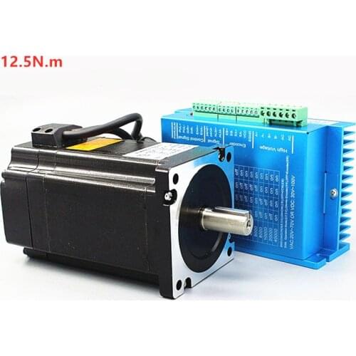 Nema 34 12.5N.m Closed Loop Stepper Motor Kit Hybird Servo Driver HB860H 86HB250-156B 86 2 Phase Stepper Motor