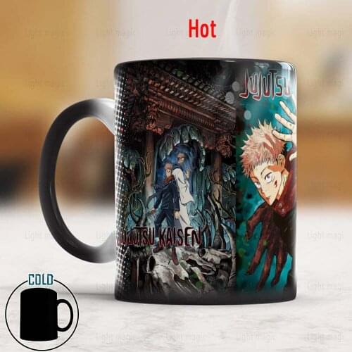 Jujutsu Kaisen Mug 11oz Color Changed Magic Ceramic Anime Coffee Mug Winter Christmas Gift For Your Friends