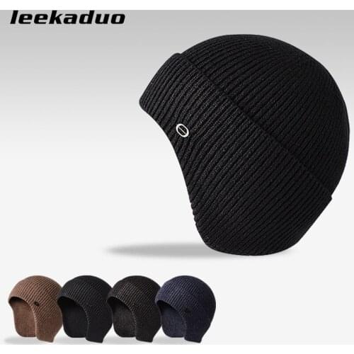 Men Ear-protecting Hat Winter Warm Hat Outdoor Casual Knitting Sports Hat Soft and comfortable