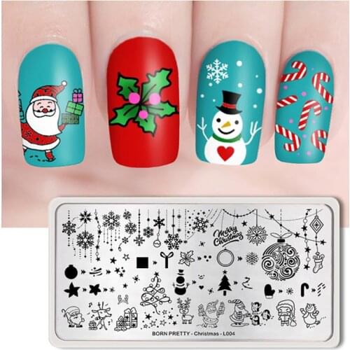 Christmas Nail Stamp Plate Decorative Fashion Nail Plate Nail Stamping Stencil Stainless steel Stamping Plates DIY Manicure Tool