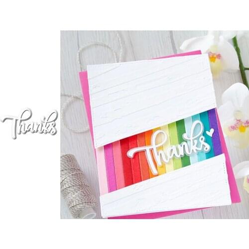 Thanks Art Word Outline Metal Cutting Dies Stencil DIY Scrapbooking Craft Decoration Album Cards Making Template 2020 New