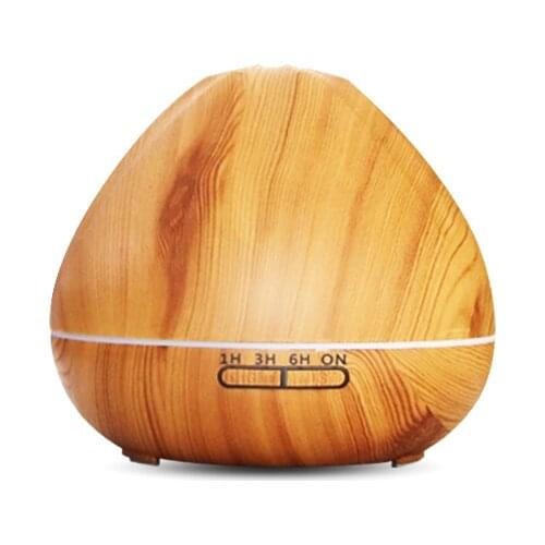 Ultrasonic humidifier 500ml aroma diffuser 12W wood grain carambola humidifier 7 color led gradient household mute atomizer
