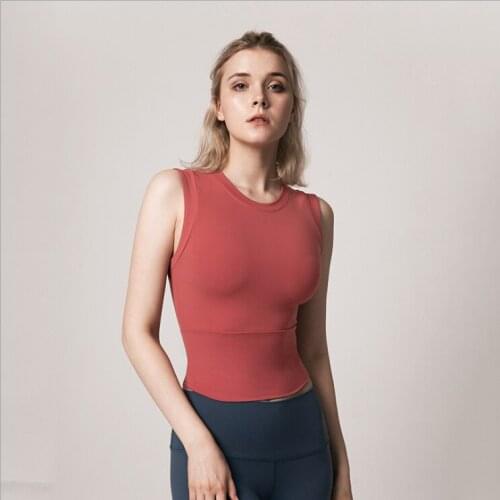 Womens Yoga Wear New Sportswear Sleeveless Round Neck Running Fitness Exposed Navel Tight
