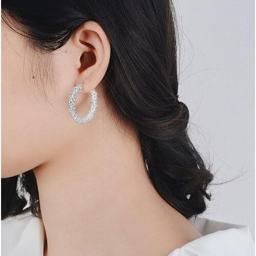Trendy Big Circle Hoop Earrings Luxury Brand Brincos Party Wedding Round Loop Earrings for Women Jewelry Elegant Ear Rings Shiny