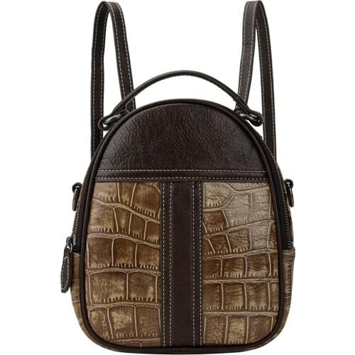 YourSeason Vintage Genuine Leather Ladies Small Alligator Bags 2021 Handmade Cowhide Women Travel Backpacks