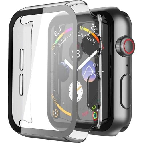 PC Hard Case for Apple Watch Series 6/5/4/SE 44mm 40mm with Screen Protector Bumper Full Coverage Case Thin Cover for iWatch