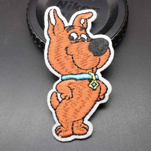 Animal Dog Iron On Embroidered Clothes Brown Four Person On Dog Patches For Clothing Wholesale
