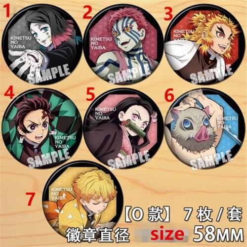 Demon Slayer Kimetsu no Yaiba Badges Pieces Schoolbag Backpack Decorate 5.8CM(2.3")