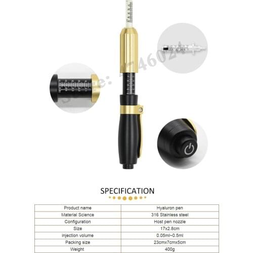 0.5ml hyaluronic acid pen Wrinkle Removal Skin Care Tools Face Skin Wrinkle Anti Aging Ampuole Syringe No-Needle Anti-wrinkle