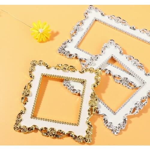1PC Elegant Rose Edge Surround Socket Frame Wall Sticker Gold Silver Resin Single and Double Light Switch Cover Frame Home Decor