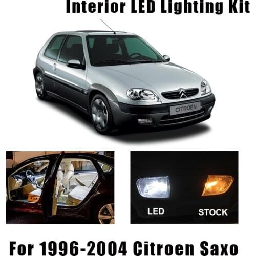 10pcs White Canbus LED Interior Map Dome Reading Trunk Light Kit For Citroen Saxo 1996-2004 Vehicle Car Lamp Accessories