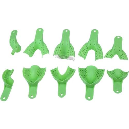 10pcs Dental Impression Tray Plastic-Steel Model Materials Teeth Holder Dentist Instrument Dentistry Materials Dentist Tools