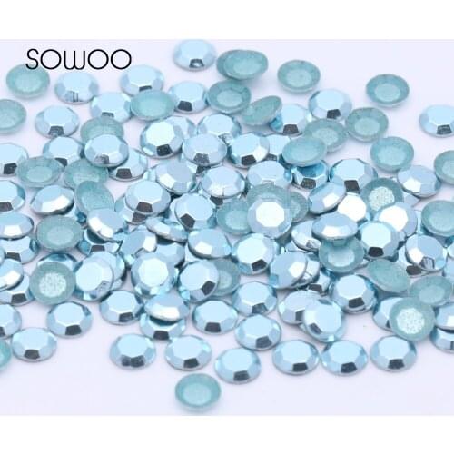 1440pcs/lot lead free Hot Fix Studs Light Sky Blue color Wholesales Hot Fix nailhead Iron On Rhinestud baby rhinestone