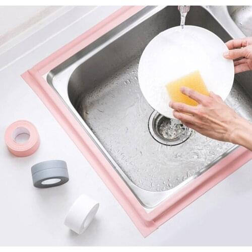 3.2m Kitchen Sink Tape Sealing Strip PVC Bathroom Shower Waterproof Wall Sticker Self-adhesive Seam Toilet Corner Seal Strip