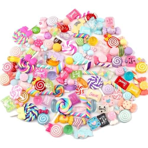 30/50/10 Pcs Mixed Resin Candy Embellishments Flatback Cabochon Scrapbook Wedding Decoration Diy Craft Accessories