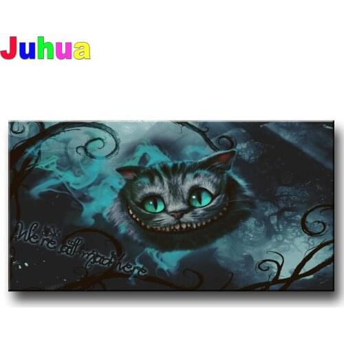 Wonderland Cat Smiley 5d diamond painting Animal Landscape full square round drill diamond embroidery mosaic art home decor