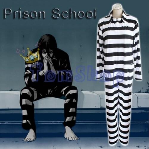 Anime Prison School Kiyoshi Fujino Cosplay Costume Prison Uniform Suit One-piece Jumpsuit Pajamas Free Shipping