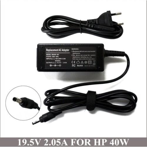 19.5V 2.05A 40W Laptop AC Adapter Cargadores Portatiles For Computer HP Mini 110 110-1045DX 580402 584540 210-1083NR 210-1087
