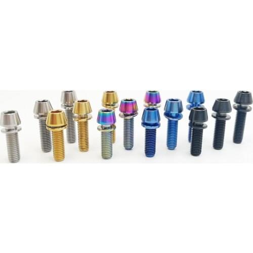 1pc Titanium Ti M5X16mm M5X18mm M5X20mm Bolts Allen Hex Bike Tapered Head Screw With Washer Biycle Accessory