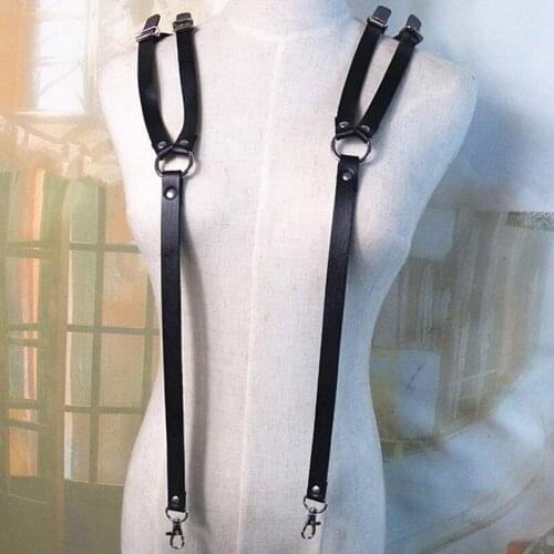 Black Men Women PU Leather Chest Strap Harness Clubwear Costume Fancy Dress Party