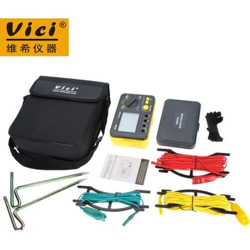 Vici VC4105A Digital Earth Ground Resistance Tester Earth Voltmeter Ohmmeter 2K 200V w/ LCD Backlight