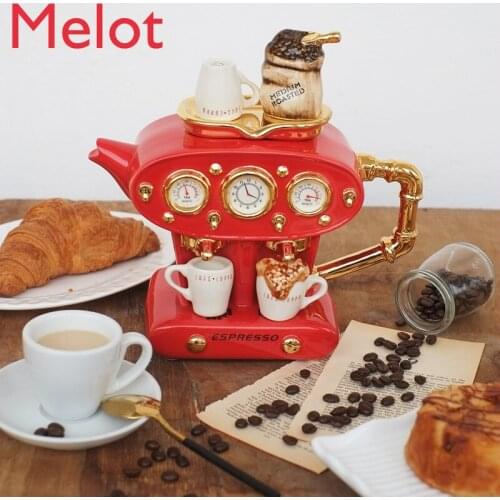 High-End Luxury Handmade Creative Teapot Coffee Machine Modeling Gift Domestic Ornaments Kitchen Supplies