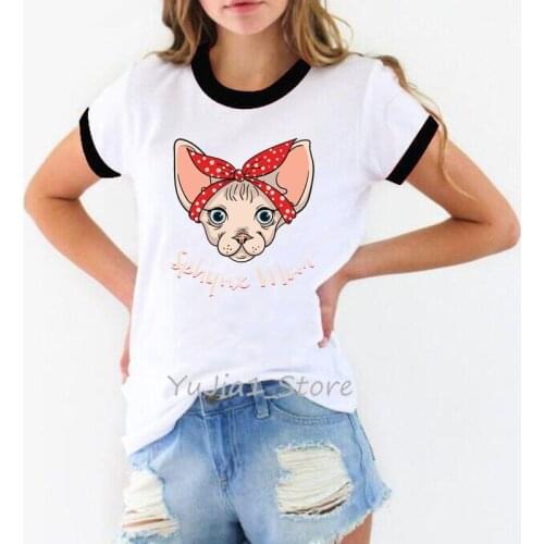Sphynx mom cat design tshirt women funny Graphic tees summer top female white letters animal print t-shirt funny t shirts
