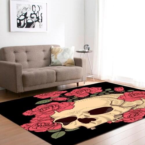 Halloween Party Decoration Rugs 3D Creative Skull Carpets Boys Room Play Mat Flannel Area Rug Carpet for Living Room Home Decor