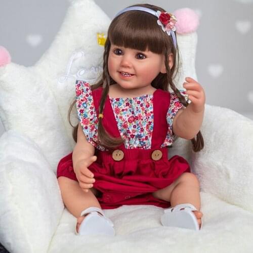 21inch Baby Girl Dolls Lifelike Reborns Doll Cute Birthday Gift Real & Soft Touching Caucasian Doll with Beautiful Dress