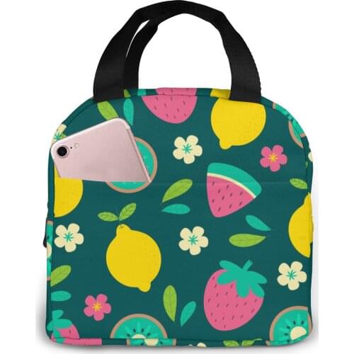 Tropical Fruit Cooler Lunch Box Portable Insulated Lunch Bag Thermal Food Picnic Lunch Bags