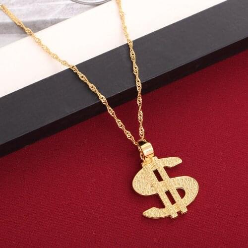 Men Hip Hop Gold Plate US Dollar Pendant Female Necklace Body Chain Necklaces For Women Jewelry Accessories