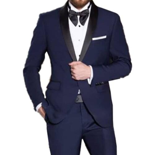 Costume Homme Mariage Costumes Sur-Mesure Resolution Blue Men Wedding Tailor-Made Suits With Pants Tuxedo Wedding Suits For Men