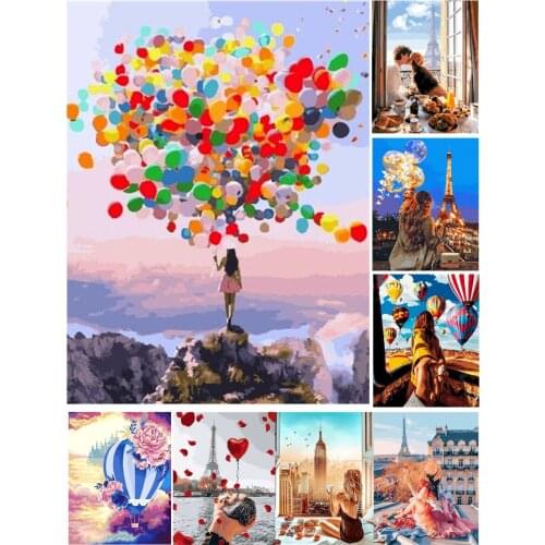 Romantic Fire Balloon 5D Diy Full Square and Round Diamond Painting Embroidery Cross Stitch Kit Wall Art Home Bedroom Decor