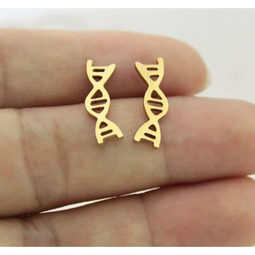 Wholesale 10Pairs DNA Box Biology Molecule Earrings Scientist Fashion Jewelry Mix Color Aliexpress Shipping