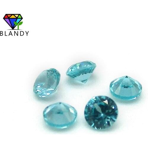 New Arrival Paraiba Blue Nano Stone Wax Casting 1000pcs/lot 1.0~2.5mm Round Machine Cut Nano Blue Synthetic Gems For DIY Jewelry