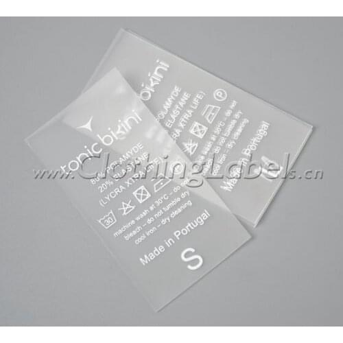 Custom TPU labels for swimwear, garment, sports wear, waterproof and high color fastness to washing, accept small order