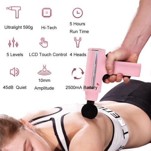 Portable Muscle Massage Gun LCD Quiet Deep Tissue Home Gym Percussion Massager