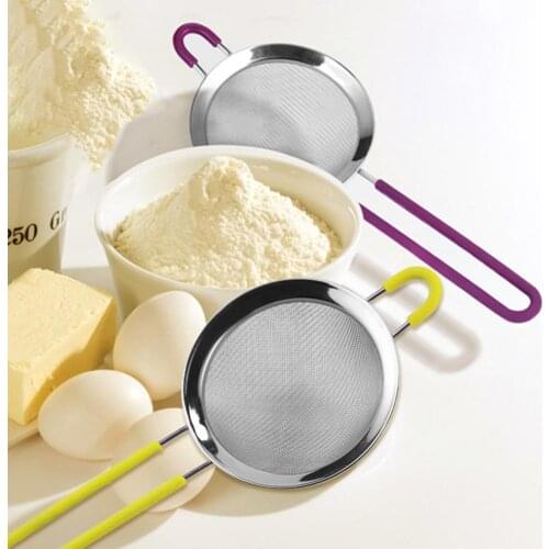 Stainless steel handheld sieve oil filter flour sieve filter colander sifter kitchen supplies anti-scalding handle flour sieve