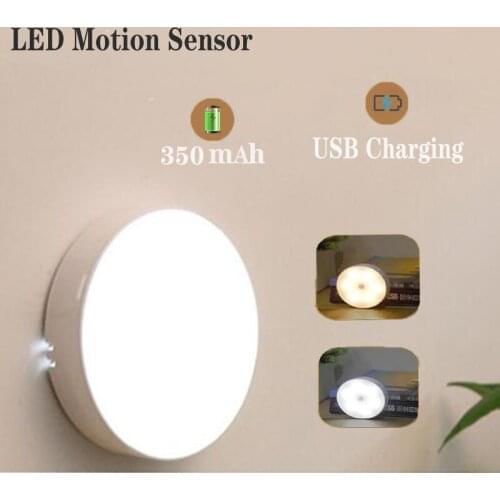 LED Motion Sensor Night Light USB Rechargeable Energy-saving Wireless LED Cabinet Light Stairs Intelligent Body Sensor Led Lamp